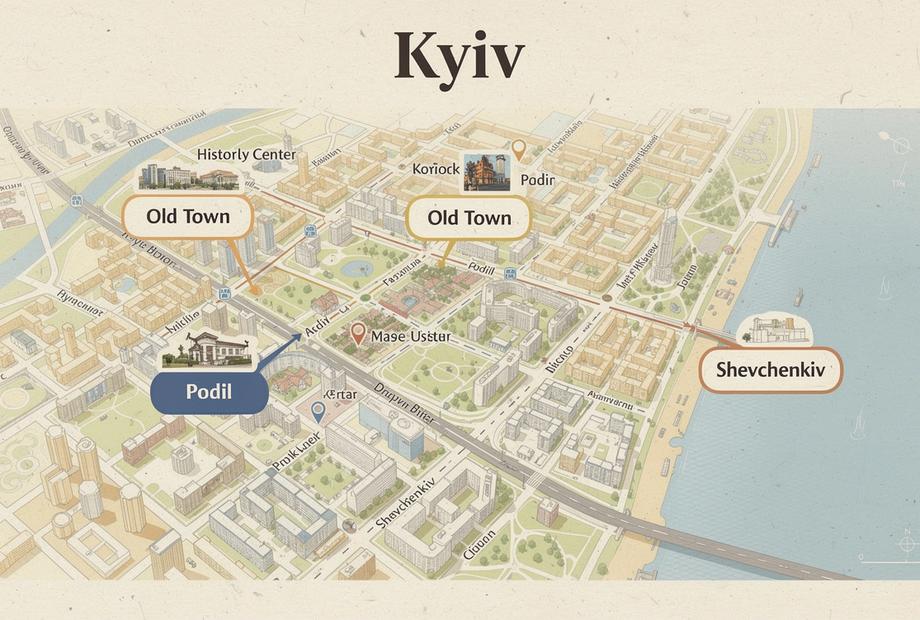 Map thumbnail showing Kyiv pickup areas